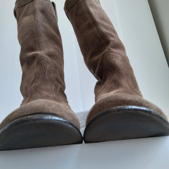 Jessica Simpson Brown Suede Western Midcalf Boots Super Cute!! Sz 7.5 - Picture 9 of 13